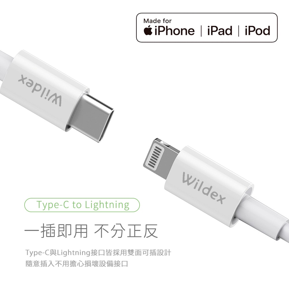 【POLYBATT】40W氮化鎵 雙孔PD極速充電器+Type-C to Lightning 蘋果認證PD快充線