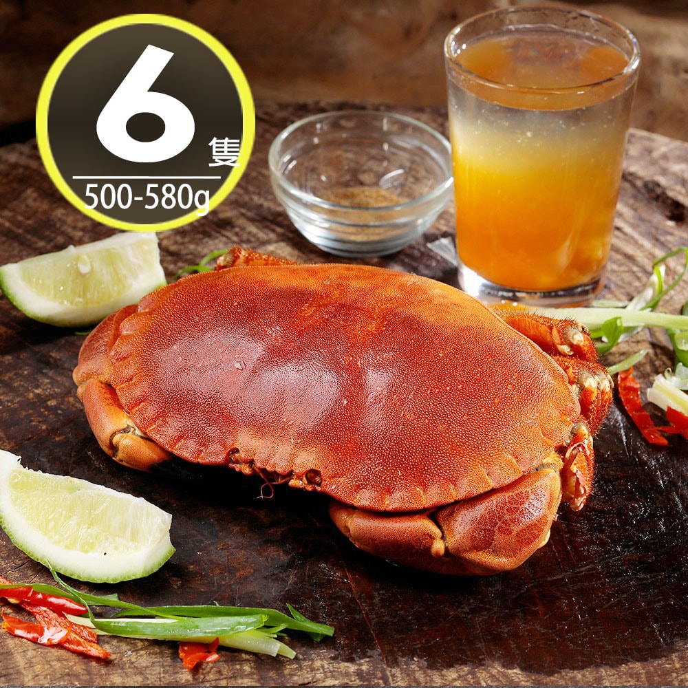 【華得水產】英國野生爆卵麵包蟹6隻(500-580g/隻)