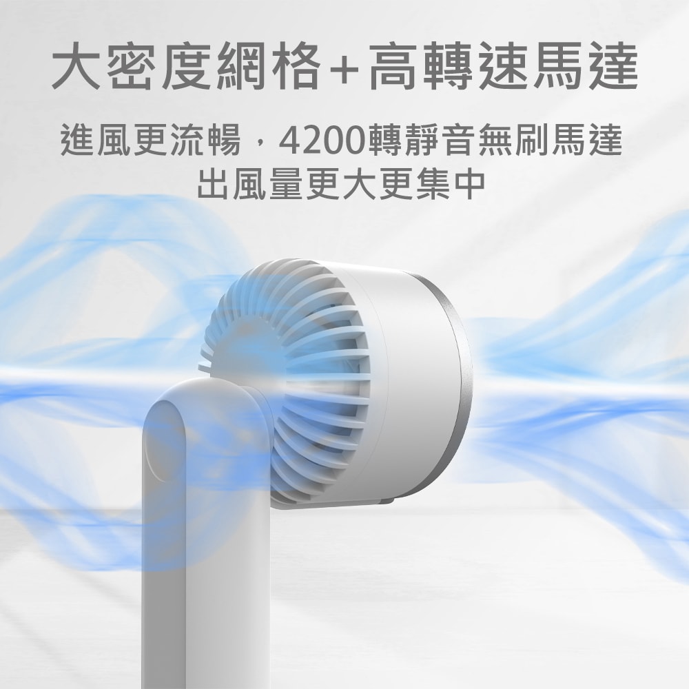 【MINIQ】台灣製造 手持數顯製冷風扇(三段風速/大容量電池/風扇頭可旋轉/附掛繩)