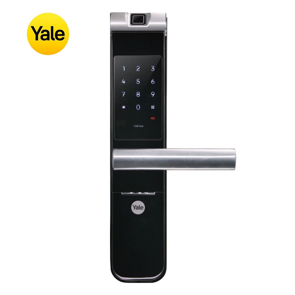 【Yale 耶魯】YMF40A指紋密碼電子鎖-黑色(含基本安裝)