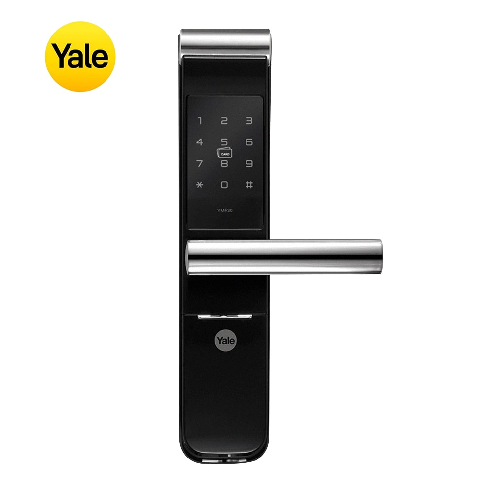 【Yale 耶魯】YMF30A卡片密碼電子鎖-黑色(含基本安裝)