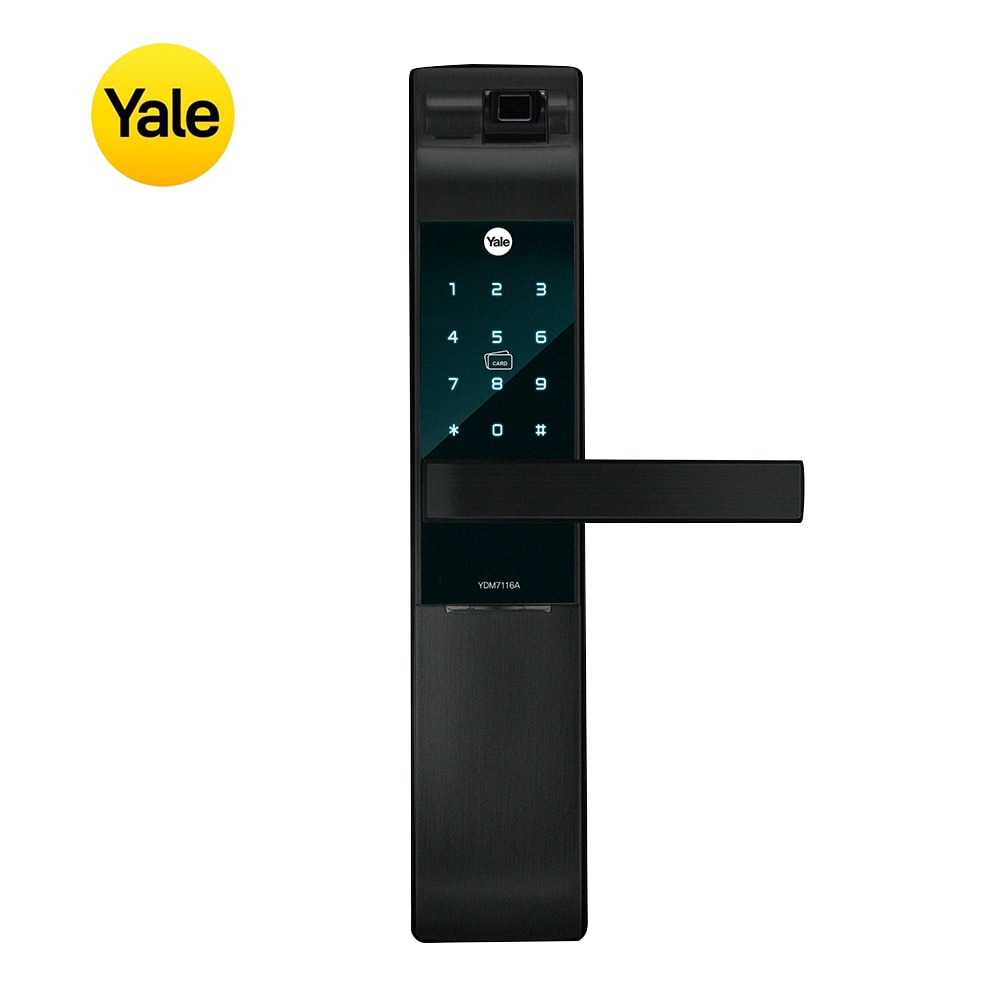 【Yale 耶魯】YDM7116A指紋卡片五合一電子鎖-消光黑/玫瑰金(含基本安裝)