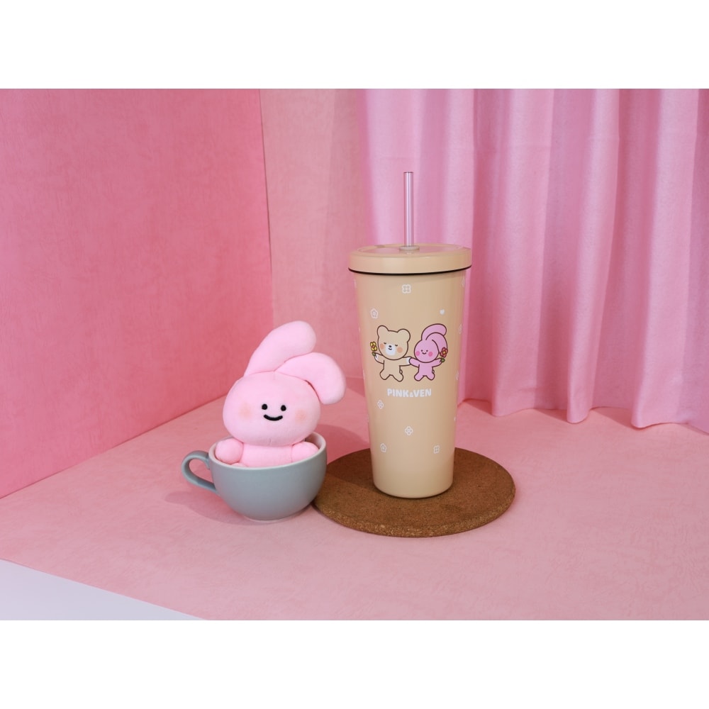 【Oolab】710ml PINK&VEN系列 陶瓷易潔層吸管杯