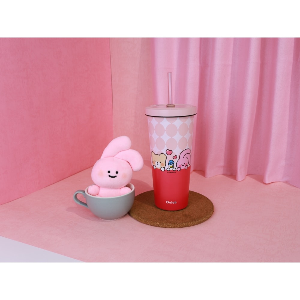 【Oolab】710ml PINK&VEN系列 陶瓷易潔層吸管杯