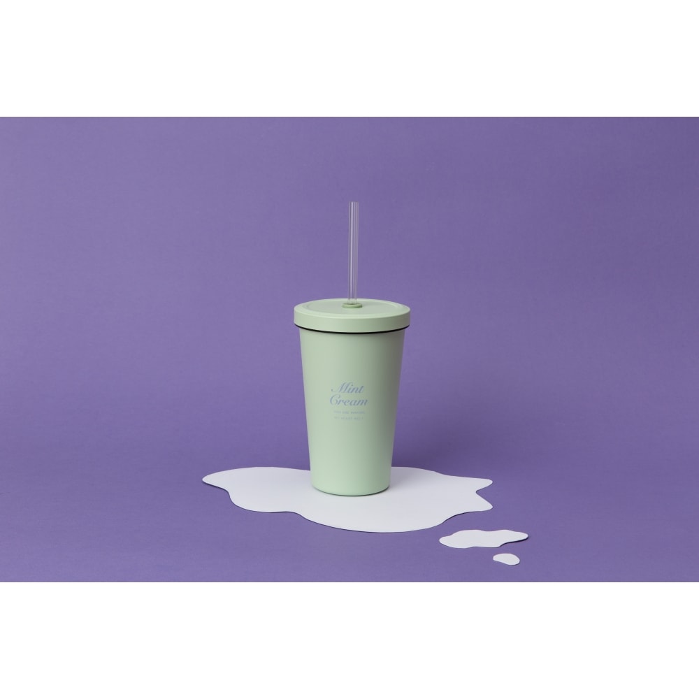 【Oolab】550ml 冰淇淋系列 陶瓷易潔層吸管杯