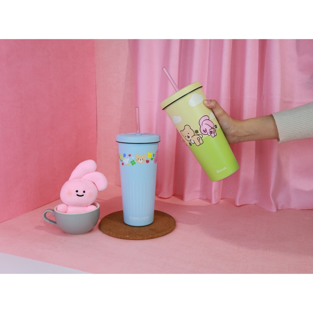 【Oolab】710ml PINK&VEN系列 陶瓷易潔層吸管杯