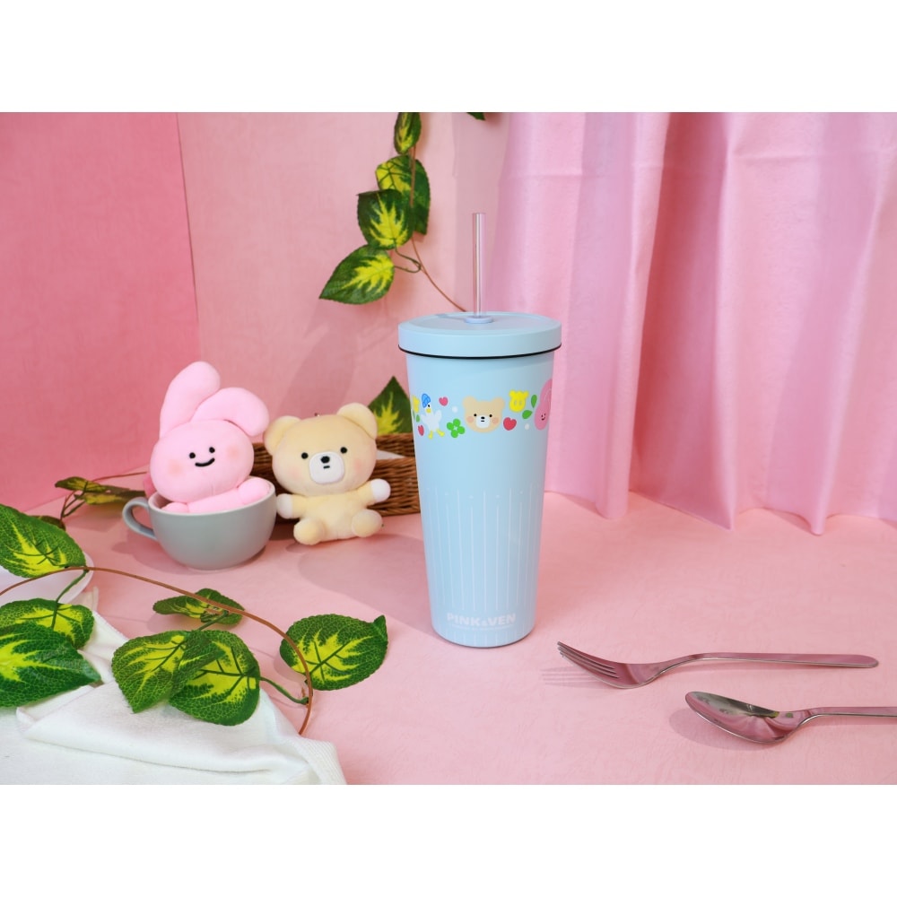 【Oolab】710ml PINK&VEN系列 陶瓷易潔層吸管杯