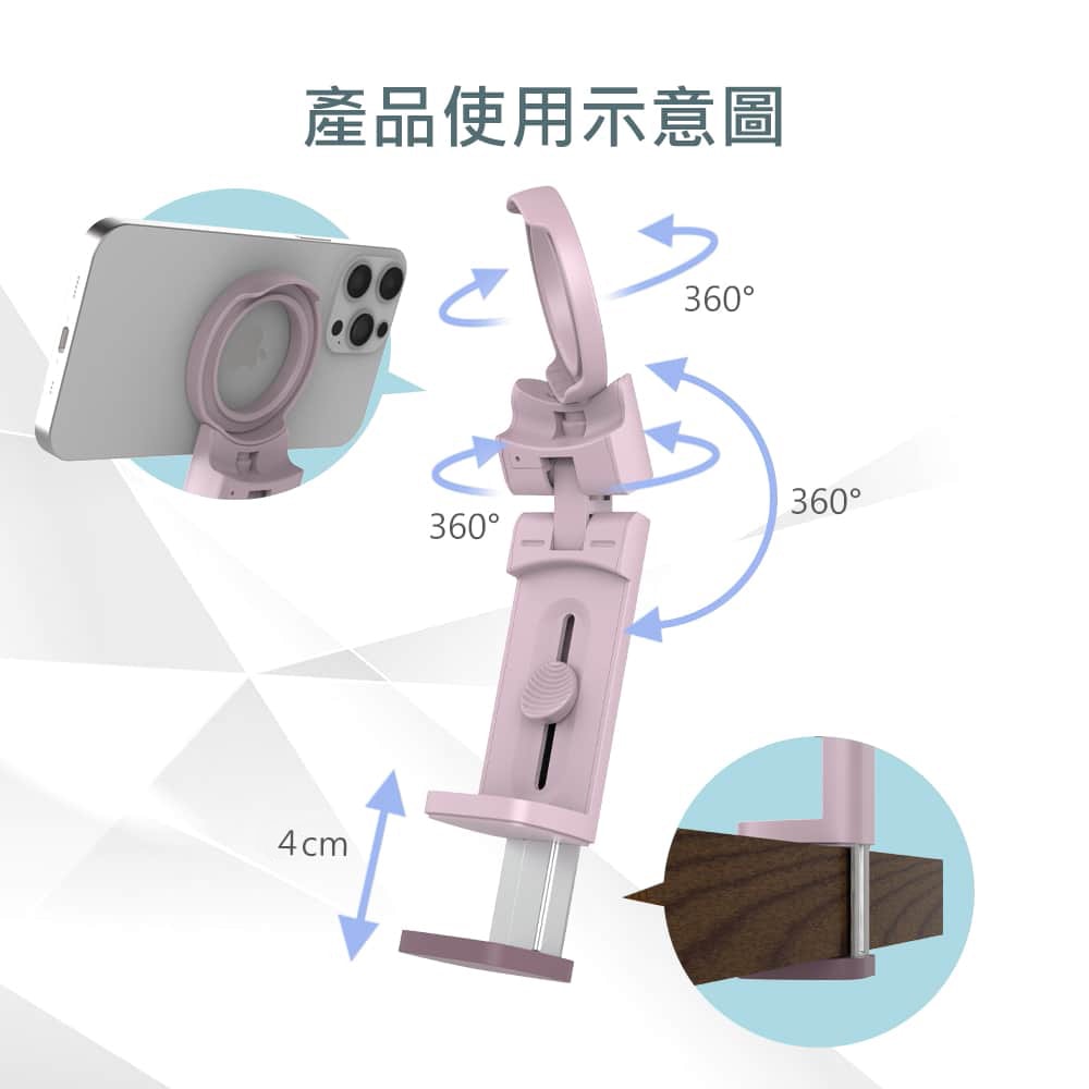 【MINIQ】磁吸MagSafe 多功能旅行手機支架/自拍桿(便攜式設計、易於折疊)
