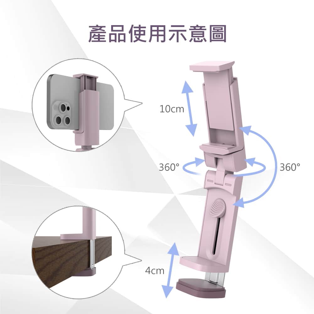 【MINIQ】360度多功能旅行手機支架/自拍桿(便攜式設計、易於折疊)