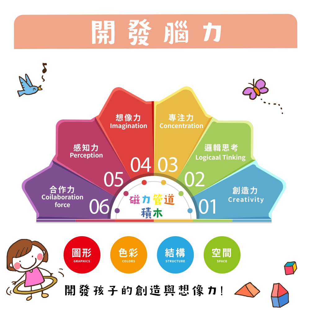 【花太太】益智DIY磁力片積木42片