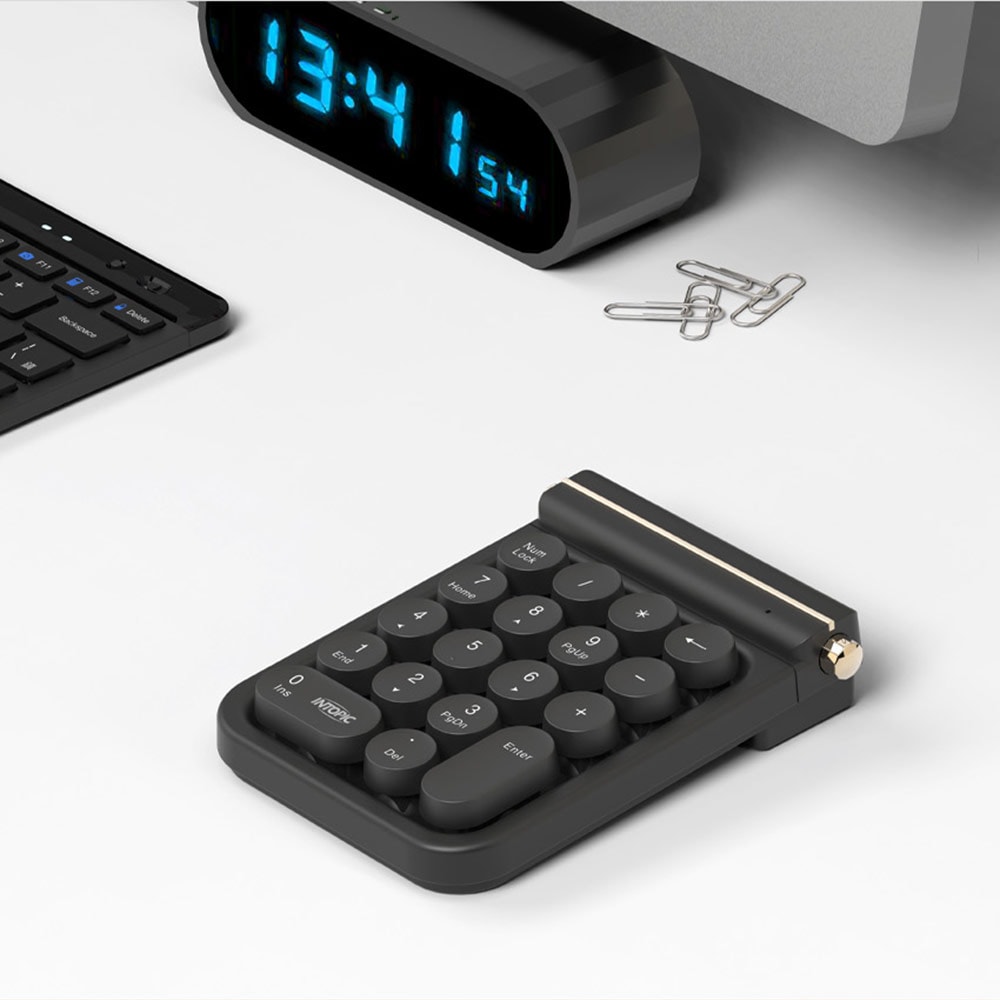 【INTOPIC 廣鼎】2.4GHz復古無線數字鍵盤(KBW-N107)