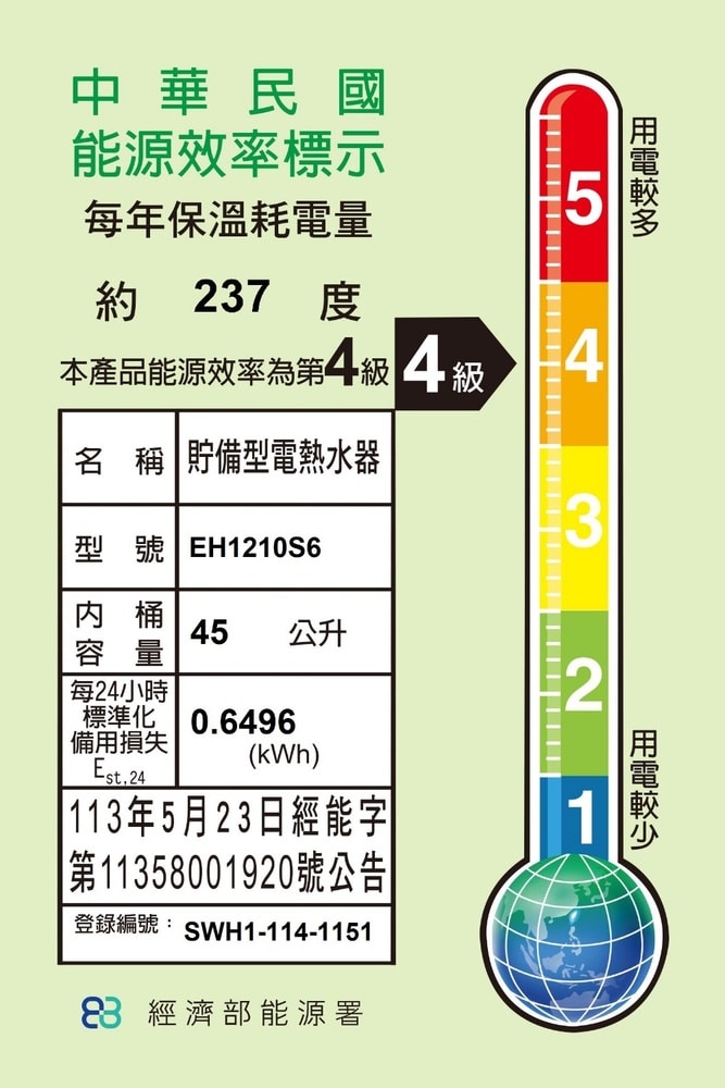 【SAKURA 櫻花】【EH1210S6】12加侖6KW電熱水器儲熱式(全省安裝)