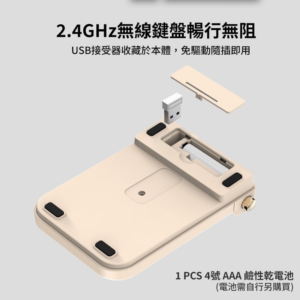 【INTOPIC 廣鼎】2.4GHz復古無線數字鍵盤(KBW-N107)