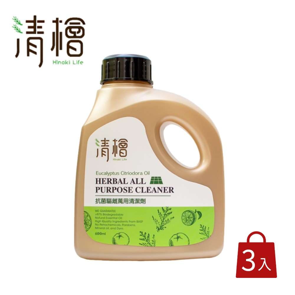 【清檜】抗菌驅離萬用清潔劑(600ml/瓶)x3入