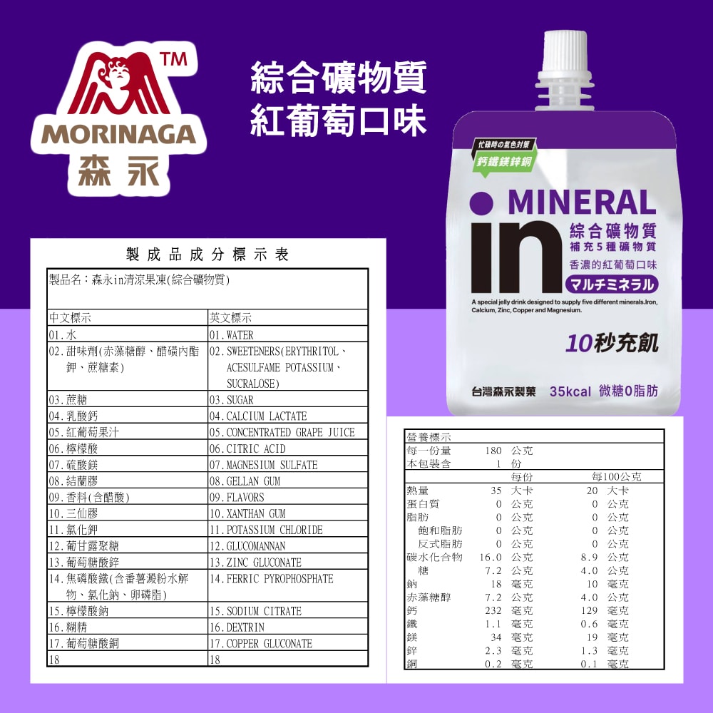 【台灣森永】(免運)森永in果凍共48入(NEW益生菌/能量/膠原蛋白/綜合礦物質/膳食纖維/牛磺酸+B群)