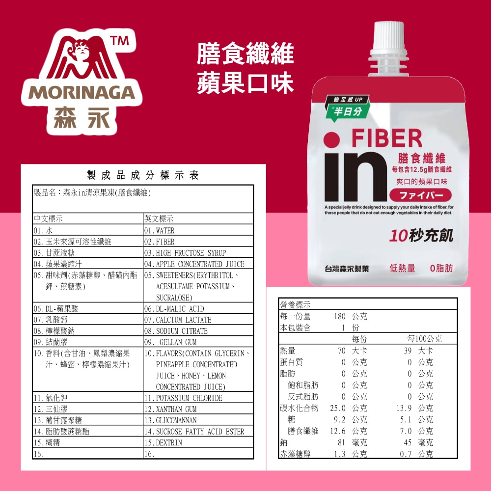【台灣森永】(免運)森永in果凍共48入(NEW益生菌/能量/膠原蛋白/綜合礦物質/膳食纖維/牛磺酸+B群)