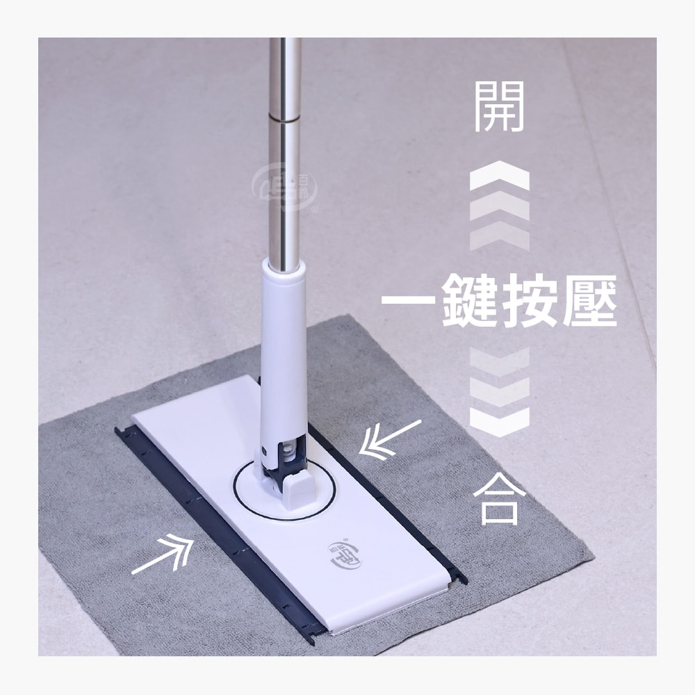 【百鈴】髒會滅不沾手夾布拖把-大款x1支+小款x1支(平拖/免沾手/大板/吸水/乾濕兩用/除塵/地板清潔)