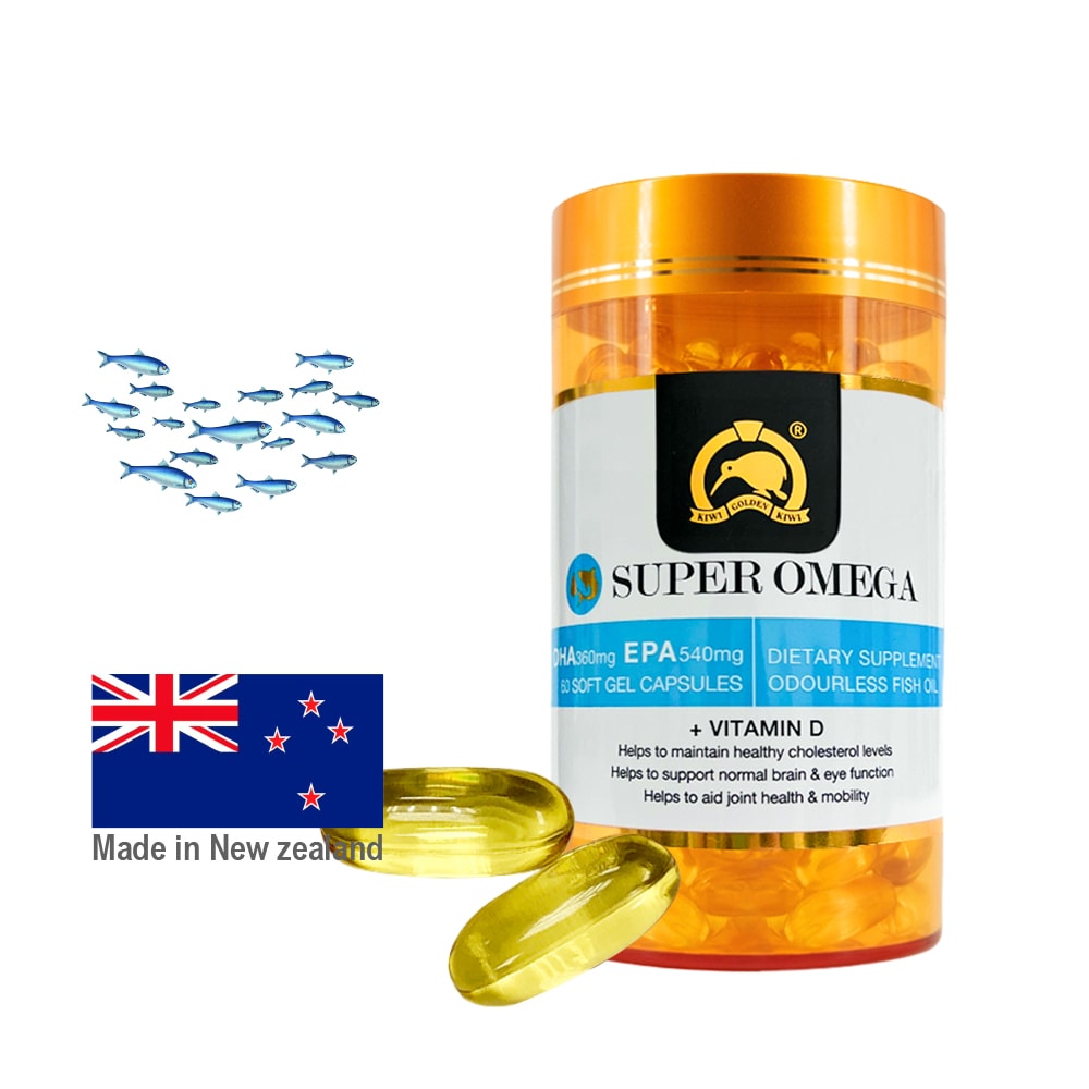 【壽滿趣】金奇維Kiwi Golden Kiwi 紐西蘭頂級OMEGA高濃度維他命D魚油膠囊(60粒)