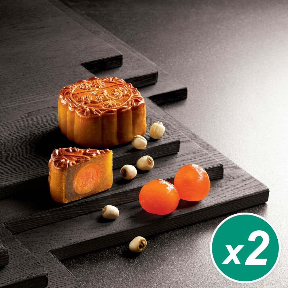 【奇華餅家】雙黃白蓮蓉禮盒2盒組(4大廣/盒 鐵盒 附提袋)(禮盒/送禮)