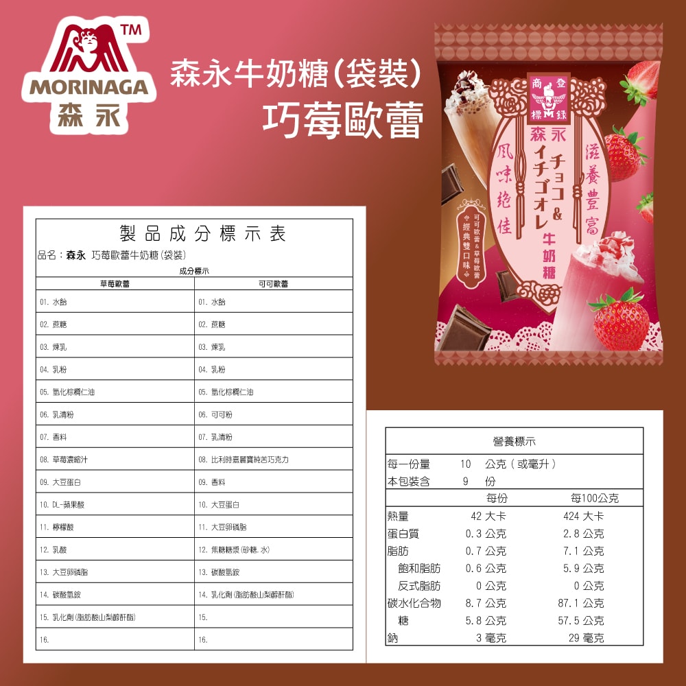 【台灣森永】(免運)牛奶糖袋裝x20包組(蜜香/經典原味/沖繩黑糖/巧莓歐蕾)