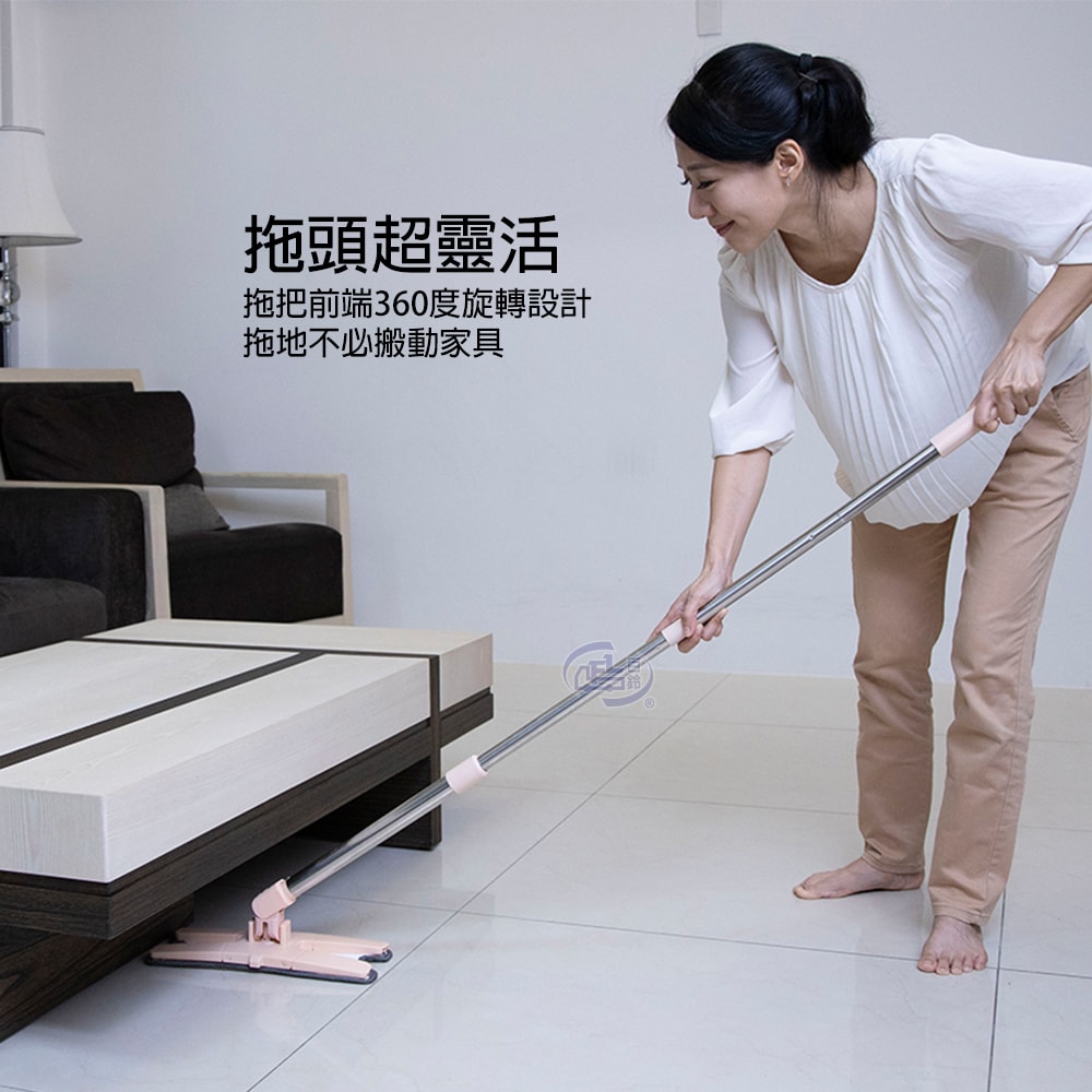 【百鈴】易手擰免沾手X型平板拖把-1桿1桶1刷2布(平拖/免沾手/大板/吸水/乾濕兩用/除塵/地板清潔)