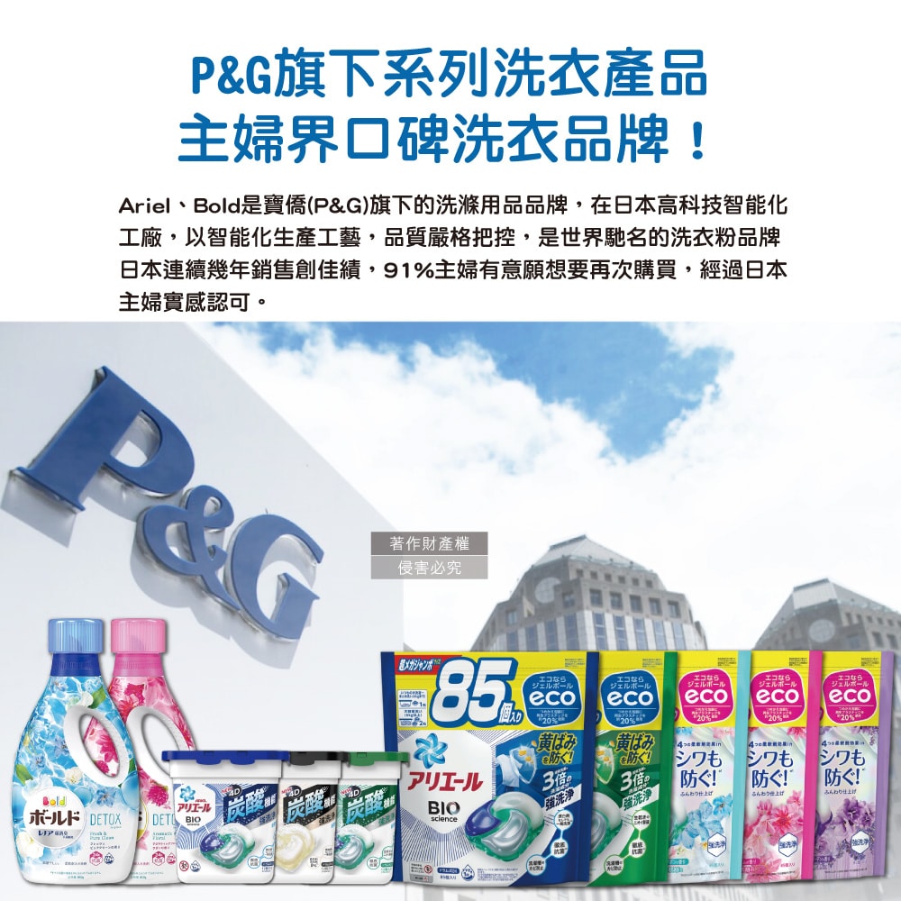 【P&G】4D酵素強洗淨去污消臭洗衣凝膠球73顆/袋(Ariel室內晾曬洗衣機槽防霉,Bold持香柔順抗皺,濃縮洗衣膠囊,家庭號補充包,全洗衣機型適用)