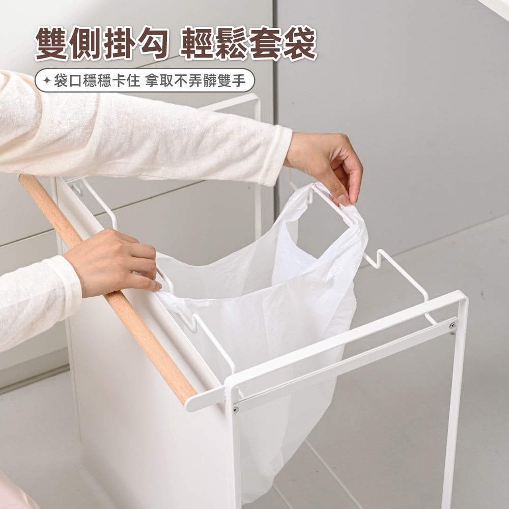 【慢慢家居】鐵製可移動三格垃圾分類架(分類垃圾桶 回收垃圾桶 回收桶 移動垃圾桶 資源回收)