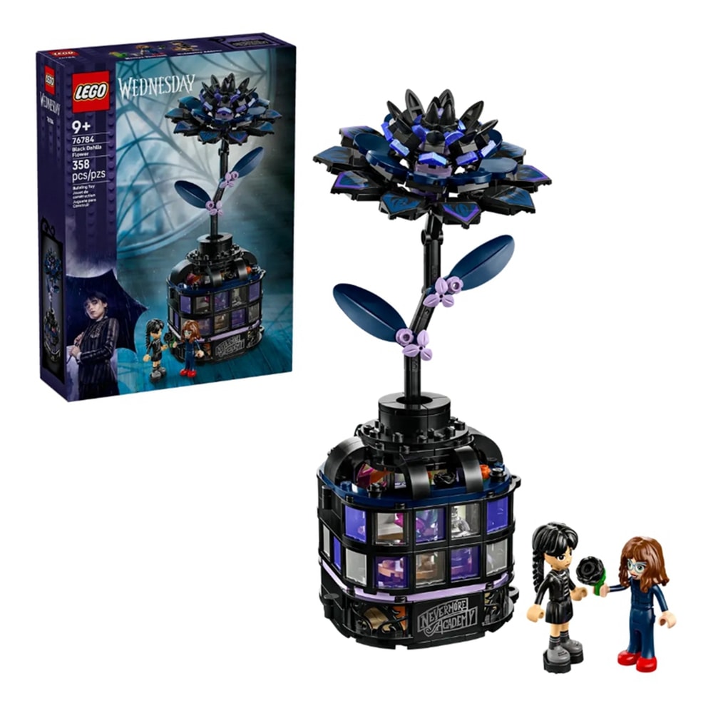 【LEGO 樂高】磚星球〡 76784 星期三系列 黑色大理花 Black Dahlia Flower