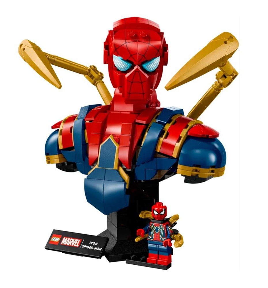 【LEGO 樂高】磚星球〡 76326 漫威系列 鋼鐵蜘蛛人半身像 Iron Spider-Man Bust