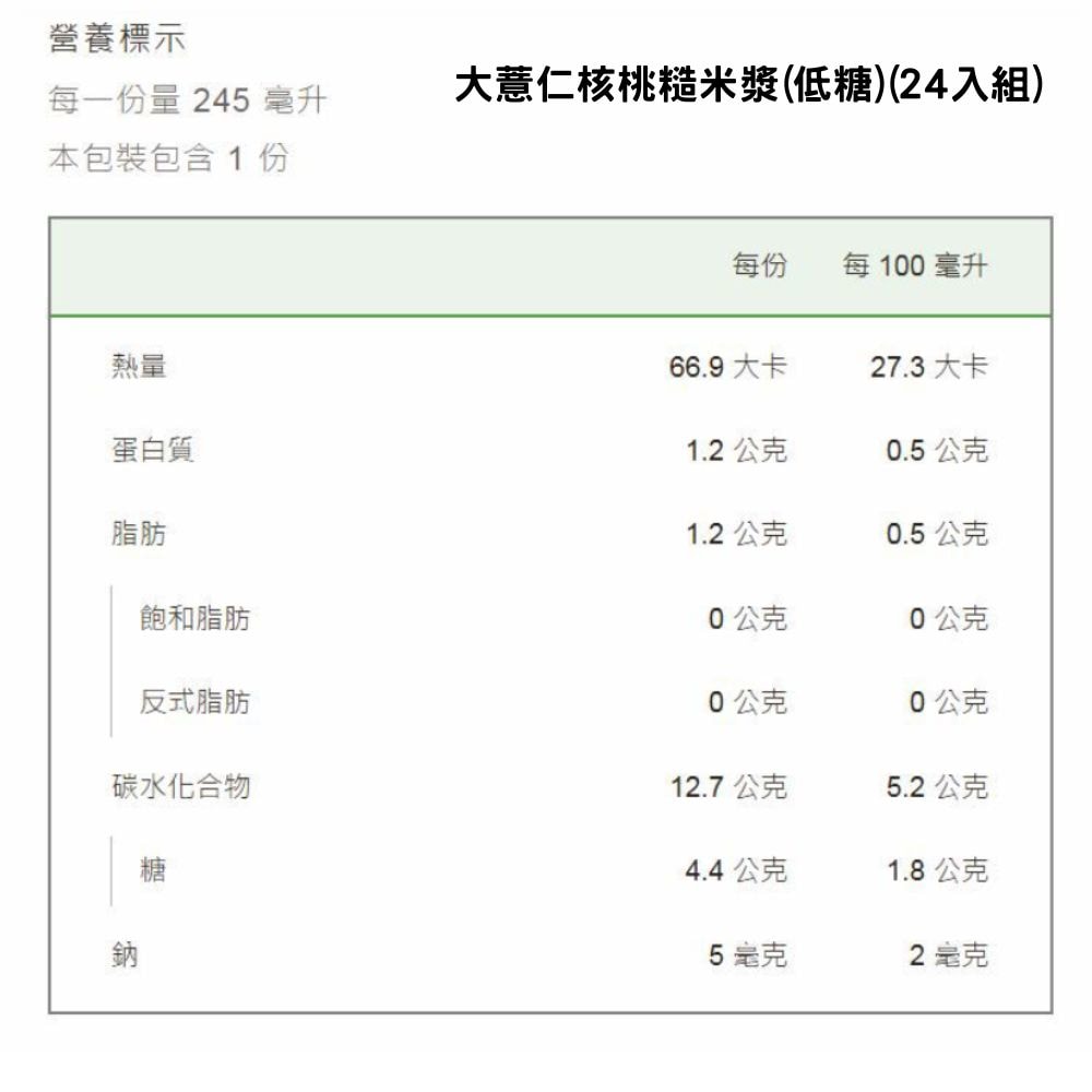 【永豐餘生技】低糖米漿 口味任選 245ml*24入 (大薏仁核桃糙米漿/芝麻杏仁黑米漿)