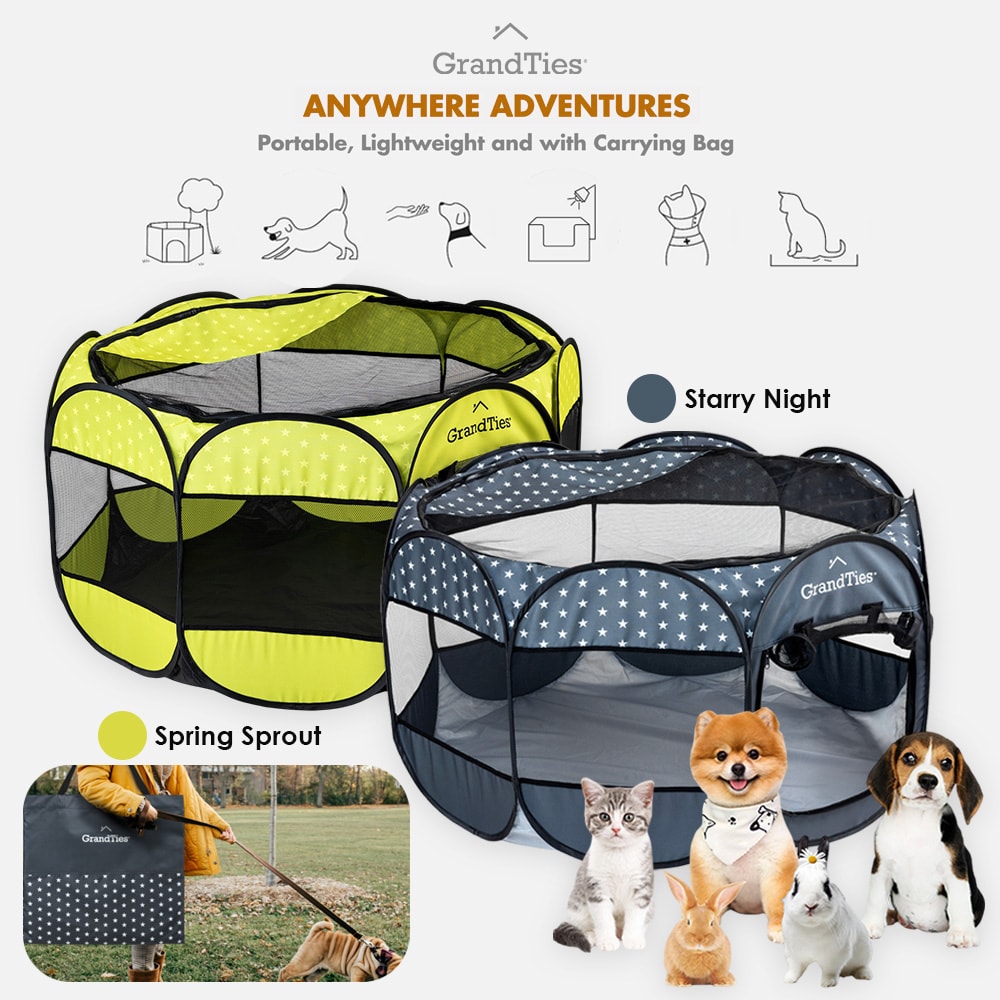 【GrandTies】折疊式速開寵物圍欄(GT602030406-407)戶外/家用/防潑水