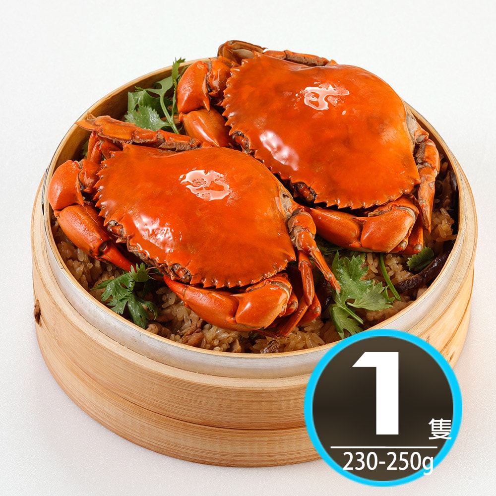 【華得水產】熟凍爆蛋特大紅蟳 4隻(230-250g)