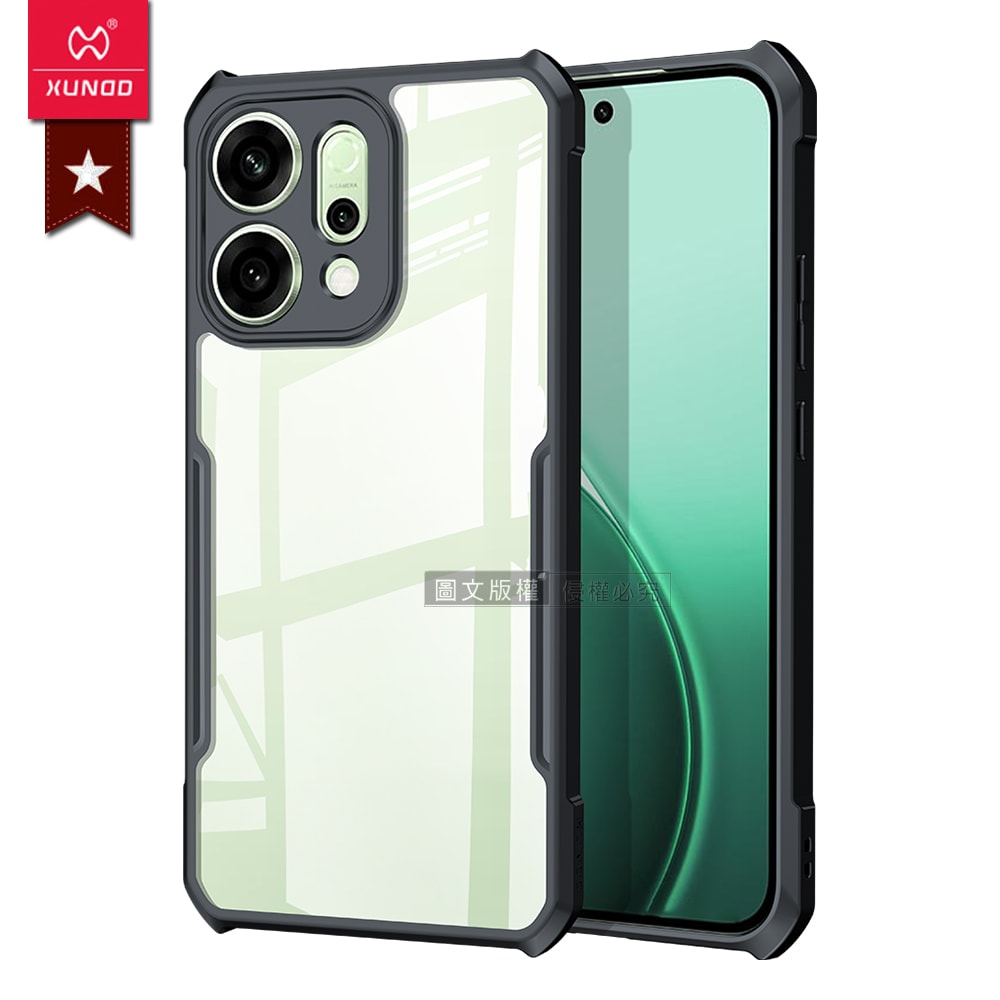 【XUNDD 訊迪】軍事防摔 OPPO Reno14 鏡頭全包覆 清透保護殼 手機殼(夜幕黑)