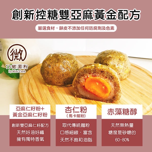 【i3微澱粉】控糖點心禮盒6入x2盒-芋泥蛋黃酥+鳳梨蛋黃酥(70g 蛋奶素 月餅 手作)(7個工作天出貨)