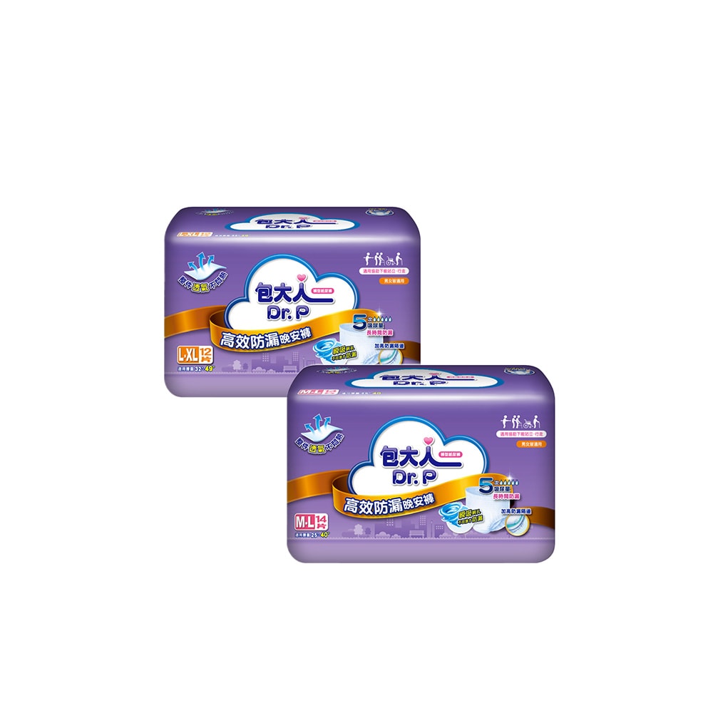 【包大人】高效防漏晚安褲M-L/L-XL(6包/箱購 褲型 成人紙尿褲 尿布/晚安褲/夜用安睡)