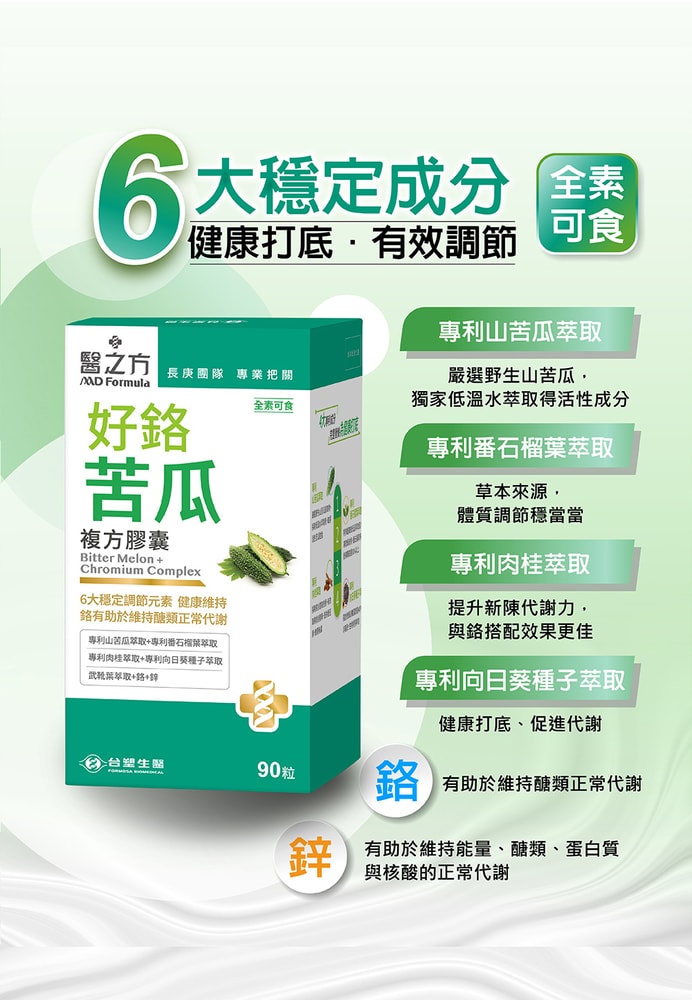 【台塑生醫】好鉻苦瓜複方膠囊(90粒/瓶) 3瓶/組