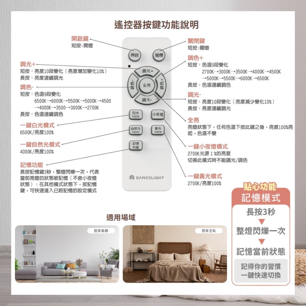 【DanceLight 舞光】50W 風姿雅緻遙控吸頂燈 多段調光調色 吸頂燈  梧桐木紋 樟木紋