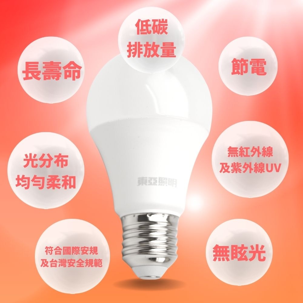 【東亞照明】東亞 LED 10W 節能 省電 LED 燈泡 三種色溫 12入組