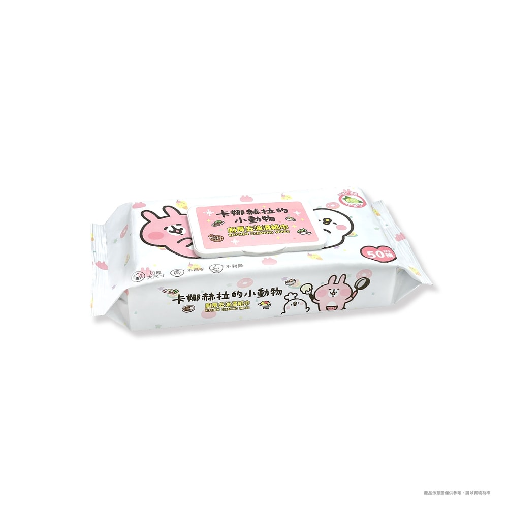 【卡娜赫拉】【台歐】卡娜赫拉的小動物 廚房去油濕紙巾 加大加厚 50抽(6件組)