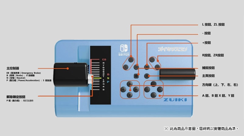 【Nintendo 任天堂】ZUIKI NS Switch MASCON 電車控制器 藍(ZKNS-012)