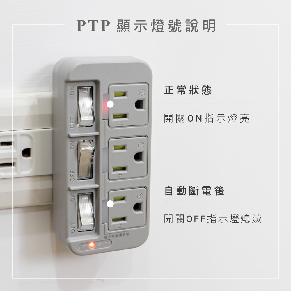 【KINYO】3P3開3多插頭分接器/分接式插座 (GI-333) 高溫斷電/多色任選