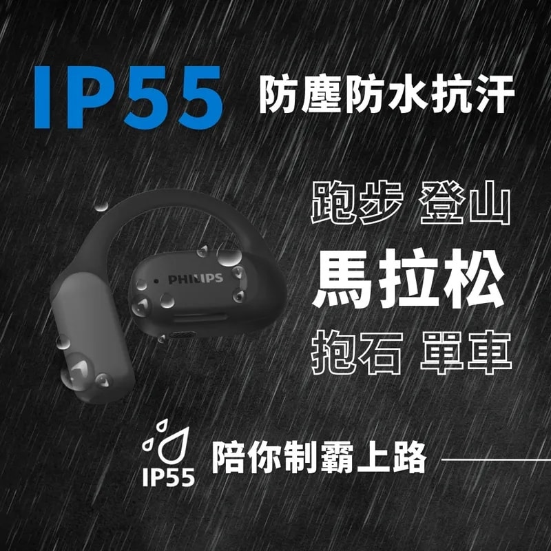 【Philips 飛利浦】開放式耳掛式藍牙耳機TAA6709