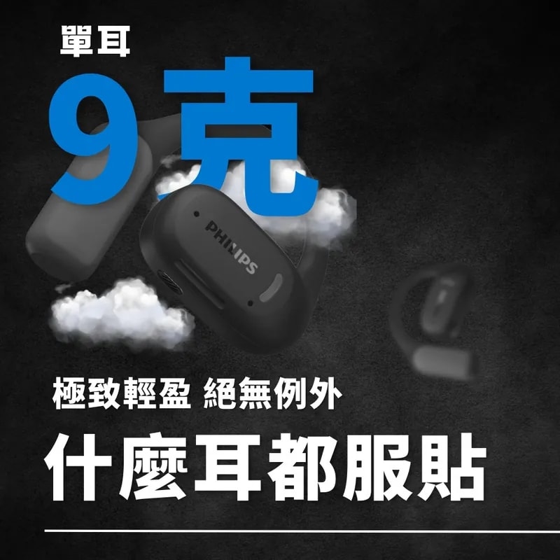 【Philips 飛利浦】開放式耳掛式藍牙耳機TAA6709