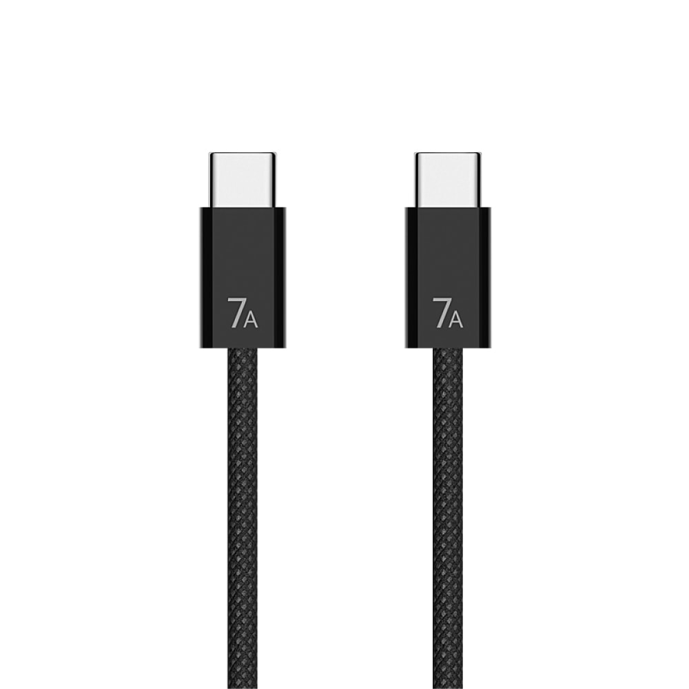 【HUAWEI 華為】原廠CC718 7A Type-C to Type-C 編織線 1.8m -黑 (支援140W超快充)