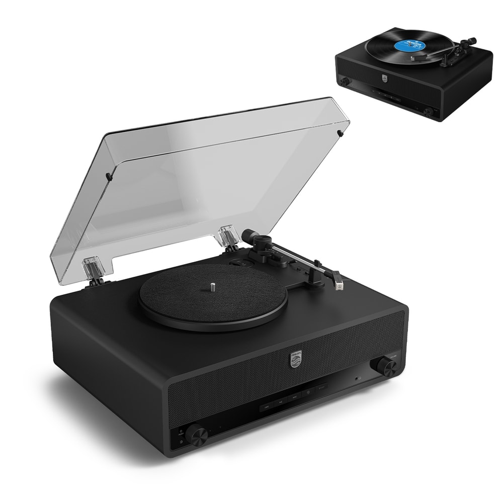 【Philips 飛利浦】百年紀念All-in-one黑膠唱片藍牙音箱-TAV3000