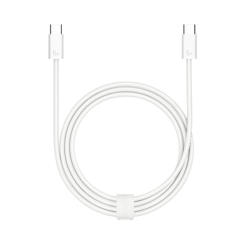 【HUAWEI 華為】原廠CC618 6A Type-C to Type-C 編織線 1.8m -白 (支援120W超快充)