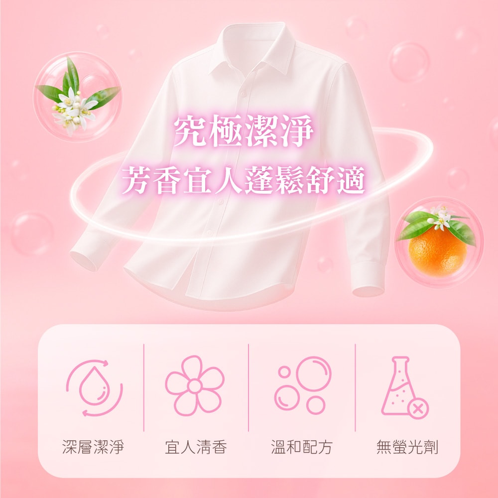 【御衣坊】吉伊卡哇陽光橙花香氛洗衣精1800ml*8包