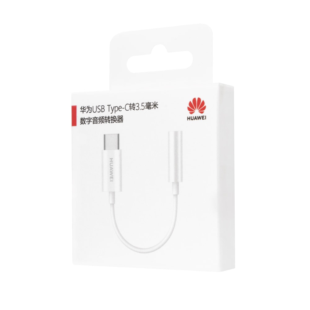【HUAWEI 華為】原廠LOH-C00 Type-C to 3.5mm 耳機插孔轉接器 -白 (盒裝)