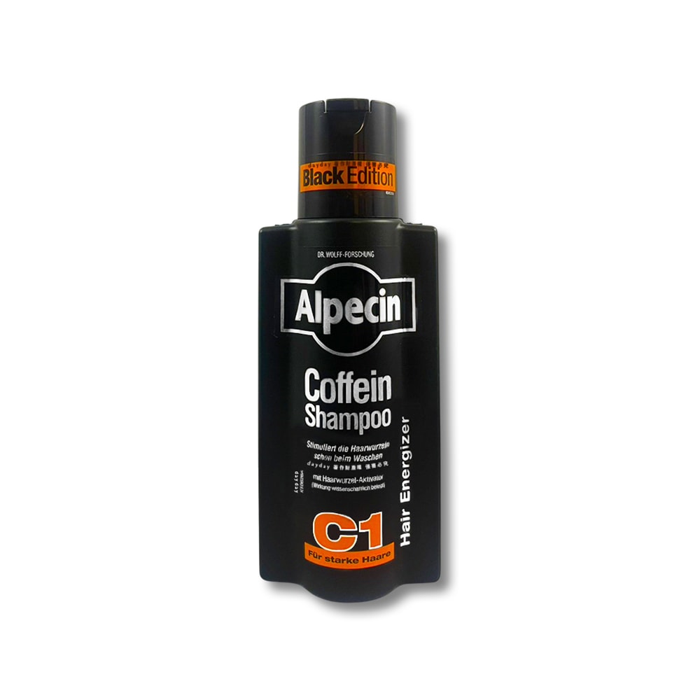 【Alpecin】強健髮根控油不含矽靈咖啡因洗髮露250ml/瓶-C1黑色經典(清爽柑橘香調,90週年限定,舒涼護髮洗髮精,男士調理油性髮質洗淨頭皮)
