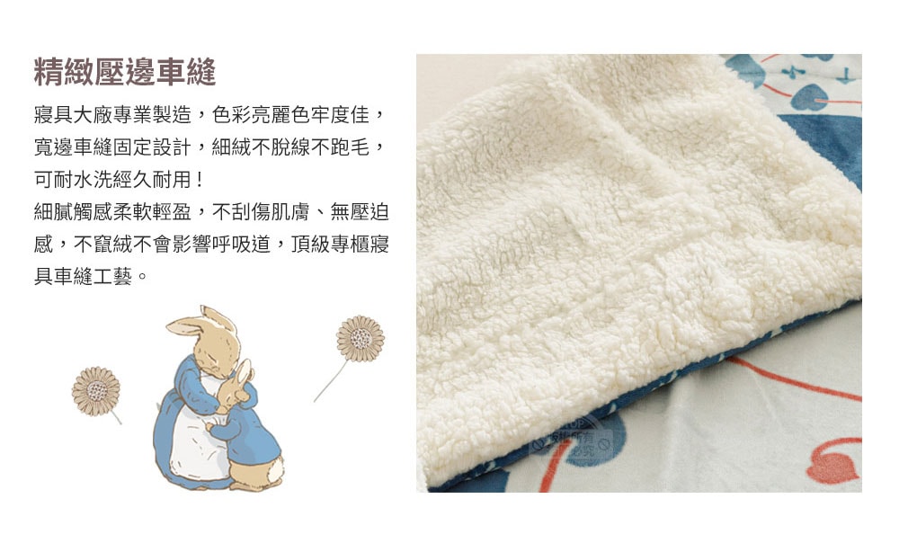 【PETER RABBIT 比得兔】比得兔與V&A博物館 厚磅法蘭絨羊羔絨毯被(任選/150x200cm/正版授權/毛毯)